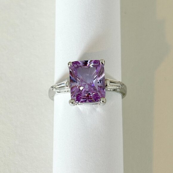 925 sterling silver amethyst ring size 9